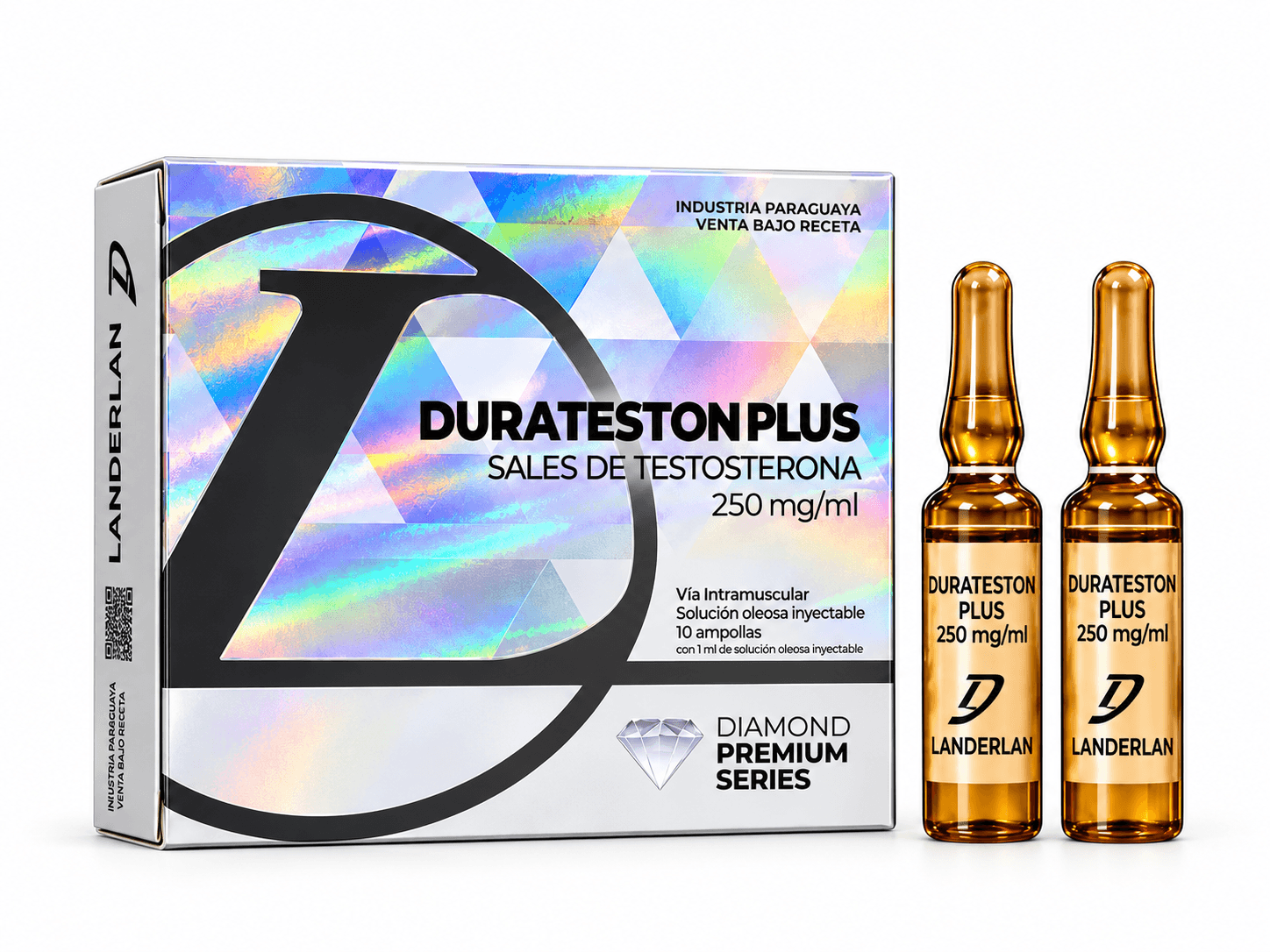 Durateston Plus 250 mg — Sales de Testosterona — Landerlan Diamond Premium Series — 10 ampolas